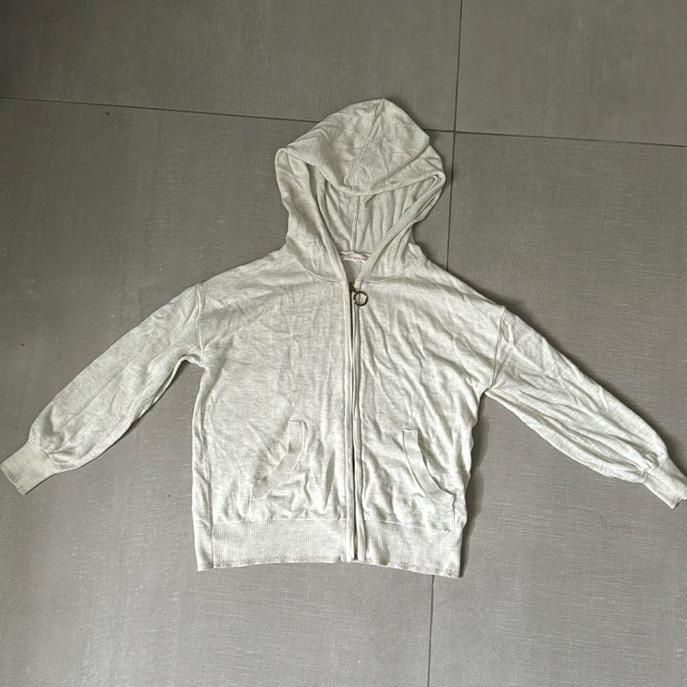 Monoprix Kids girl Cream Long Sleeve knit cotton Hoodie Size XS